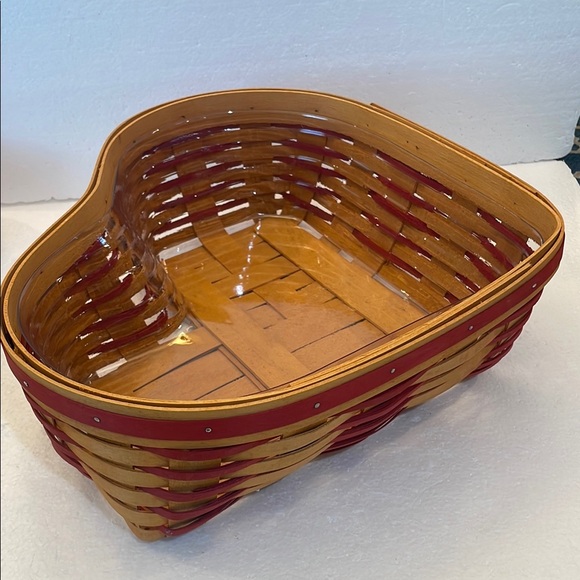 Longaberger 1999 love letters sweetheart Heart Basket liner protector lid XL - Picture 7 of 16